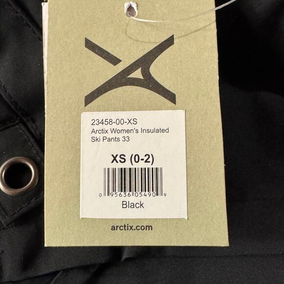 Arctix Womens X-Small 33L Snowboarding Ski Pants Insulated Zip Pockets Black New - Picture 10 of 16